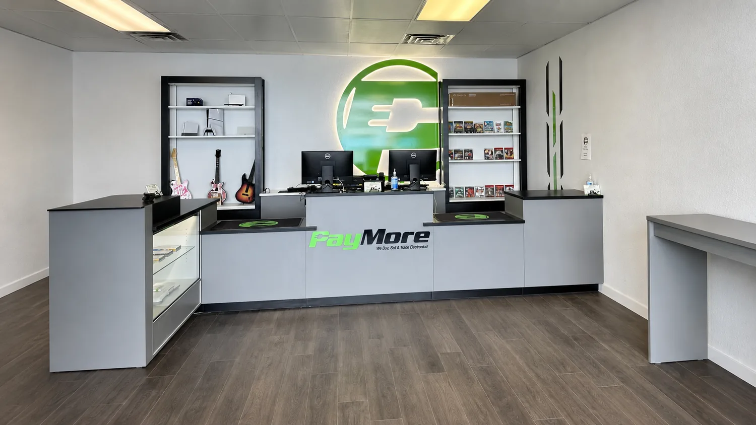Finished franchise retail counter and display millwork